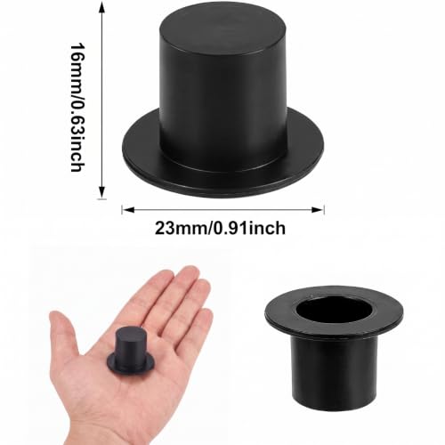 Blulu 50 Pcs Mini Top Hats - Black Top Hats for Snowman Crafts