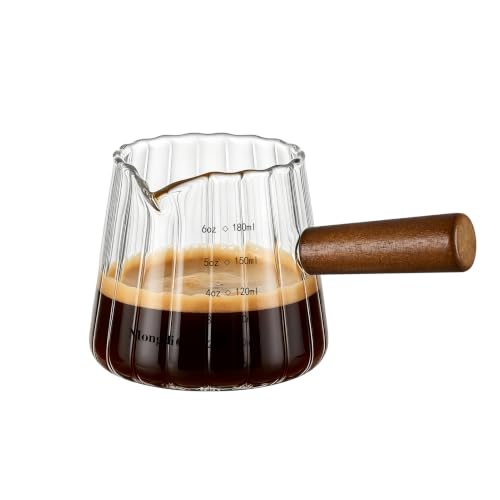 Mongdio 6oz Espresso Shot Glass with Wooden Handle - 1-Pack