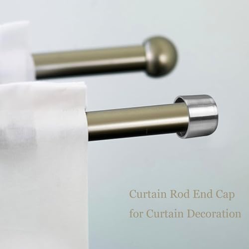 28mm Stainless Steel Curtain Rod Finials, Decorative Window End Caps - Silver