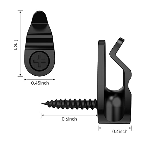 Outdoor String Light Hanger Hooks with Safety Clip - 50 Pack, Black