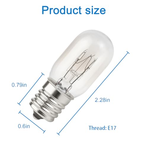 2-Pack 25W T7 Microwave Light Bulb, E17 Base 110V-130V Appliance Bulb