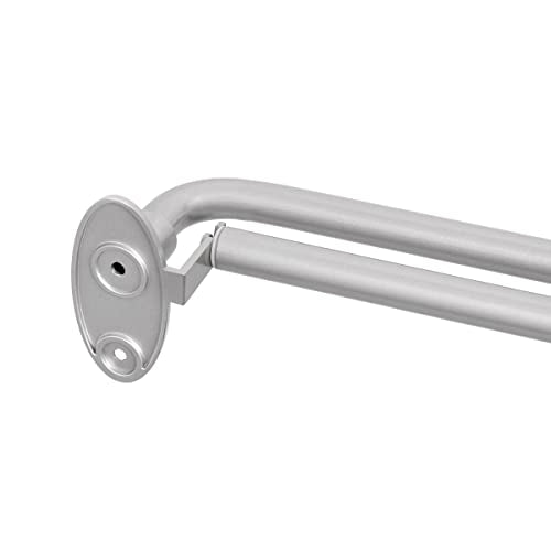 Eclipse Clinton Blackout Curtain Rod, 5/8 Inch Double Bar Wrap Around Adjustable - Fits Windows 48 to 86 Inch, Brushed Nickel Finish