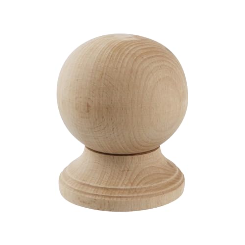 Unfinished Beech Wood Finial, 4.72" Decorative Bed Post Cap for DIY Crafts