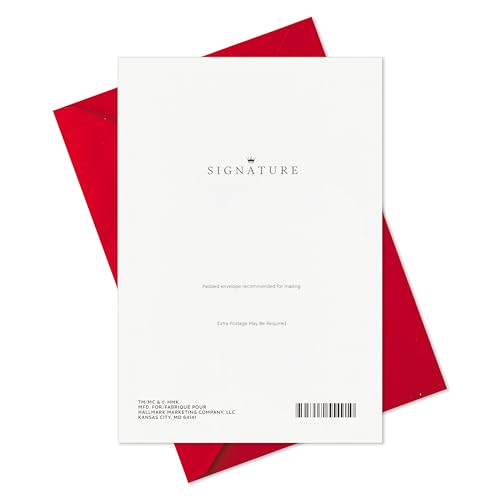 Hallmark Signature Holiday Card with Envelope - Snowman Disco Ball Design