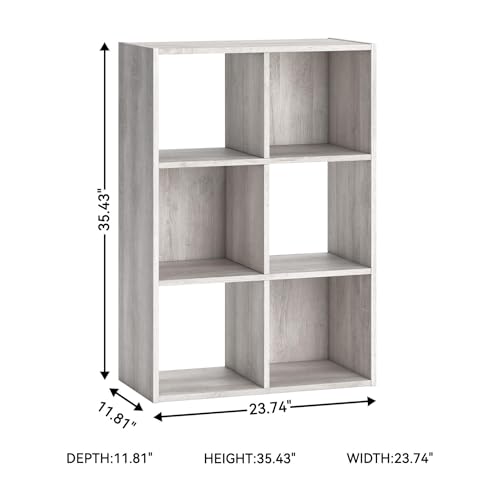 Signature Design by Ashley 6-Cube Storage Organizer Bookshelf Whitewash - Coastal Chic Style