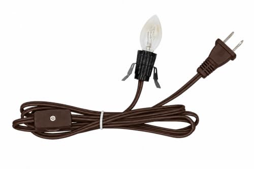 Creative Hobbies Clip-in Lamp Cord with 7W Bulb - Brown, 6 ft, on/off