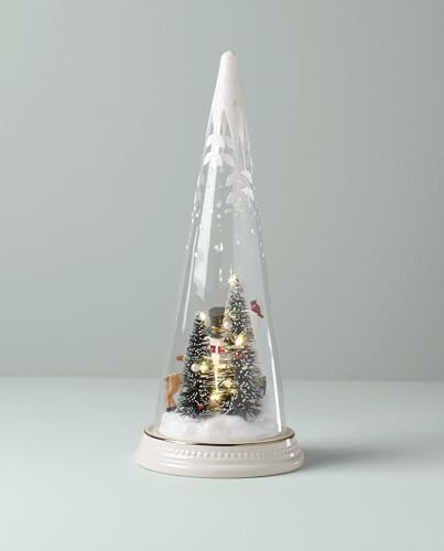 Light-Up Christmas Snowman Scene - Porcelain & Glass Tabletop Decor (11.5")