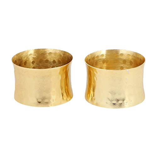 Gold Hammered Metal Napkin Rings, Set of 12 for Elegant Dining Table Decor