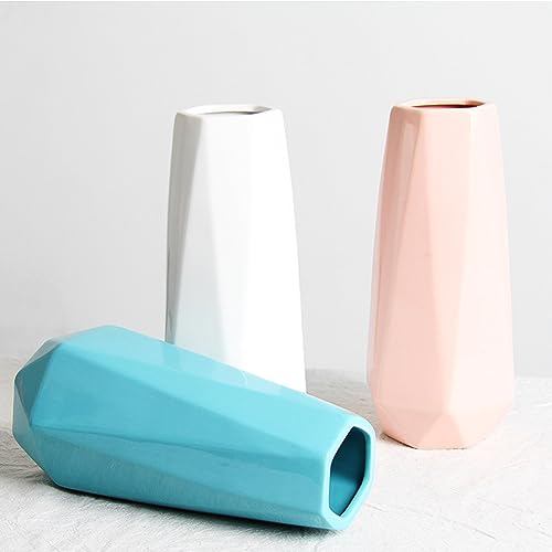 Minimalist Ceramic Flower Vase - 7.4 Inch Modern White Table Decor
