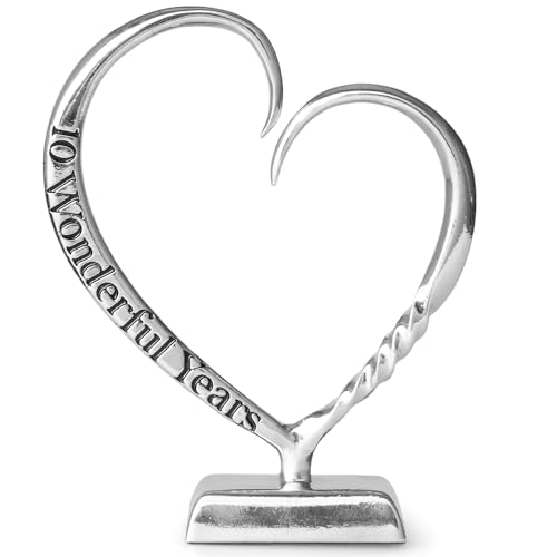 10th Wedding Anniversary Heart Keepsake - Hand Forged Tin Aluminum Decor