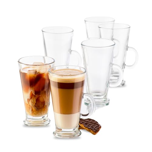 Libbey Catalina Irish Coffee Mugs Set of 6 - 9oz Clear Glass Cappuccino Cups