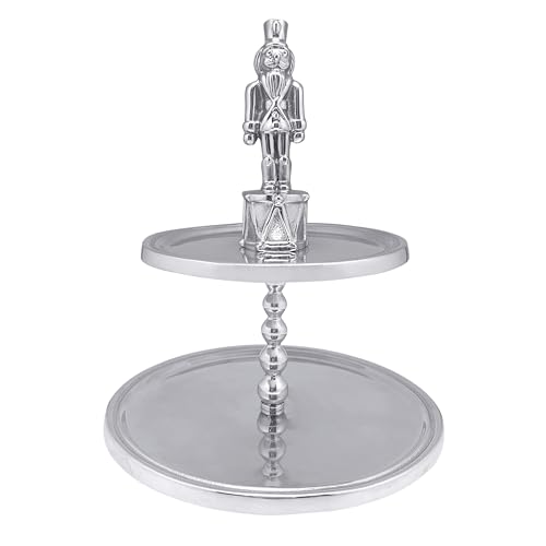 Mariposa Silver Nutcracker 2-Tier Cake Server Handmade Recycled Aluminum