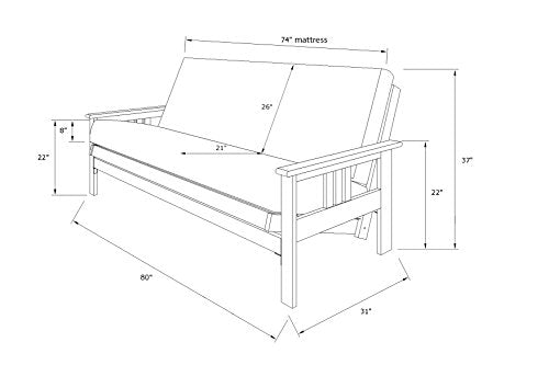 Monterey Full-Size Futon Sofa Bed with Innerspring Mattress