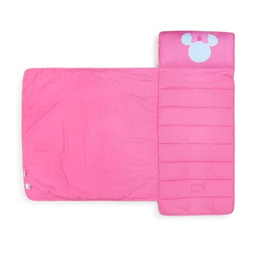Pink Minnie Mouse Kids Nap Mat with Pillow & Blanket, 46x20 Inches