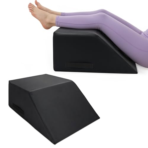 Leg Support Bolster Pillow for Massage Therapy - 30D Foam, Easy-Clean Cover, 20.4 x 18.5 x 9 Inch