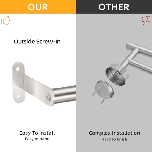 24-Inch Brushed Nickel Towel Bar, Heavy Duty Stainless Steel Wall Mounted Rack