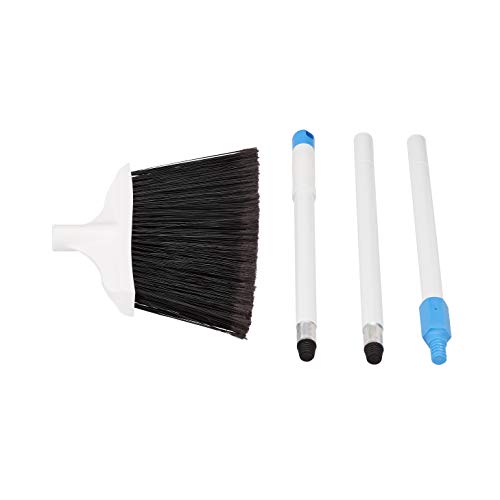 Heavy-Duty Outdoor Floor Broom with Stiff Bristles & 3-Piece Handle