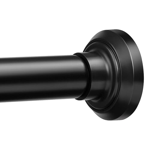 1-Inch Adjustable Tension Shower Curtain Rod, 30-76 Inch, Matte Black