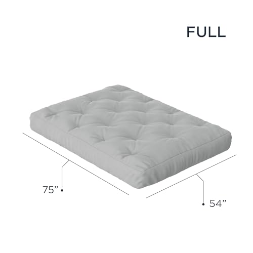 8-Inch Memory Foam Futon Mattress, Full Size, Grey with Cover