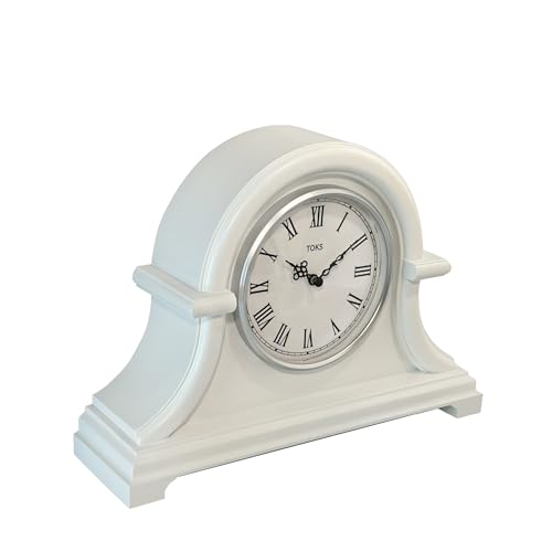 Vintage Style Mantel Clock - 13x10 Inch Non-Ticking Desk and Shelf Clock
