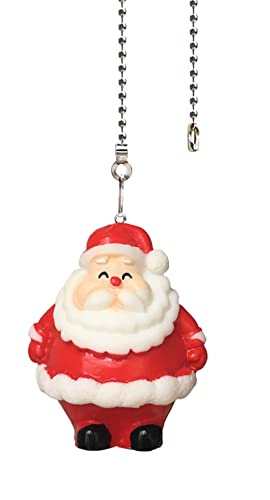 Medium Christmas Ceiling Fan Pull Chain with Santa Resin Charm & Beaded Extension