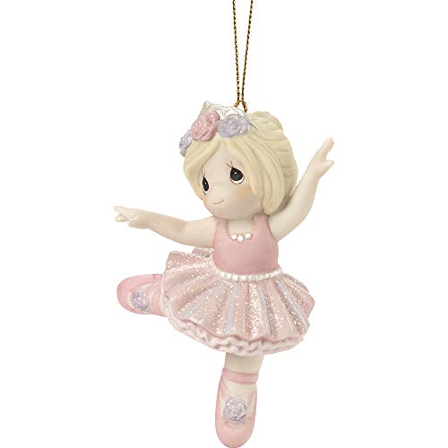 Precious Moments 201038 Believe in Yourself Ballerina Bisque Porcelain Ornament