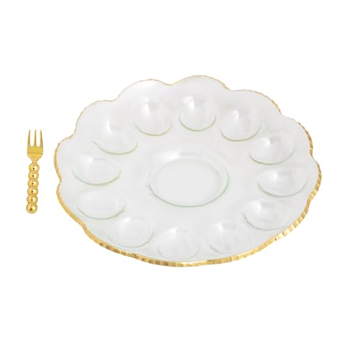 Mud Pie Christmas Gold Edge Deviled Egg Tray Set