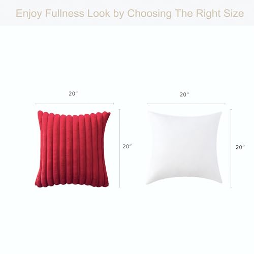 Volcanics Red Faux Fur Double-Sided Christmas Pillow Cover 20x20 - Pack of 1