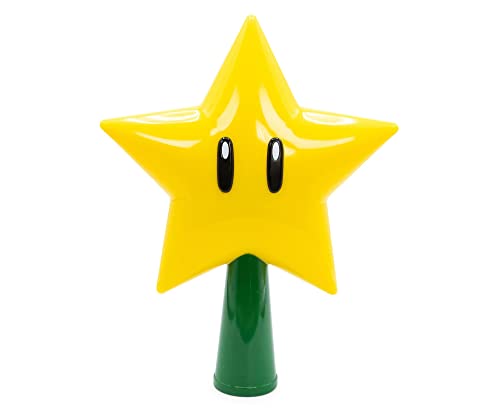 Mario Super Star Light-Up Christmas Tree Topper - 7-Inch Plug-In LED