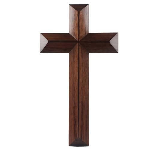 13-Inch Solid Black Walnut Wood Wall Cross - Christian Home Decor