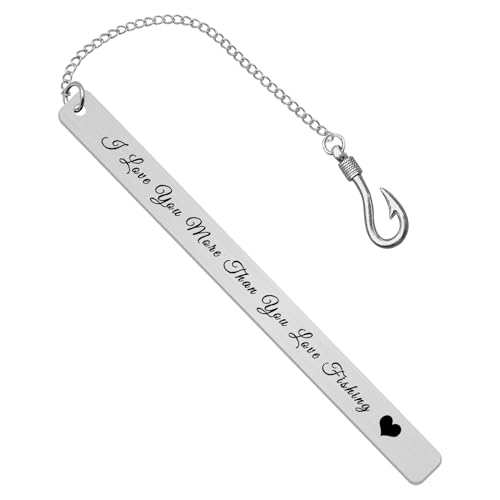 I Love You More Than You Love Fishing Bookmark - Stainless Steel Gift for Him