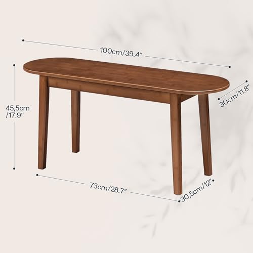 39.4-Inch Bamboo Dining Bench, Farmhouse Entryway Bench for Home