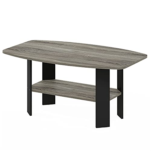 Modern Coffee Table with Open Shelf, Engineered Wood, 35.5-inch