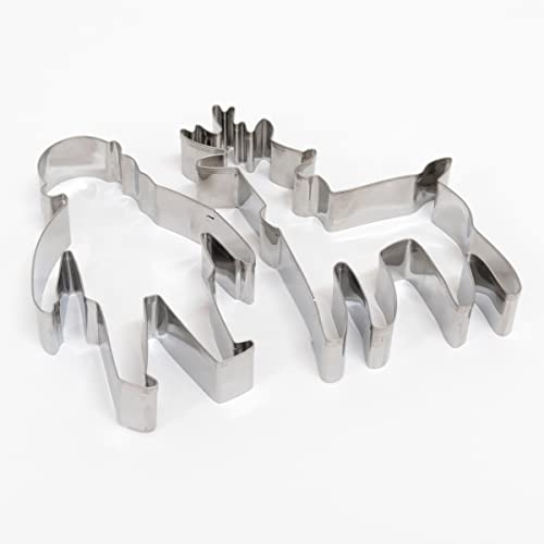 Christmas Cookie Cutters Set - Santa & Reindeer Metal Baking Supplies
