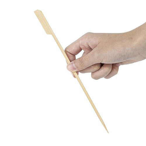 Restaurantware 8.3 Inch Paddle Bamboo Skewers 100 Sturdy Disposable Bamboo Food Picks - Sturdy Paddle Head Bamboo Appetizer Picks Sustainable For Serving Appetizers and Cocktail Garnishes