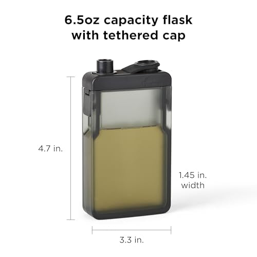 Rabbit Black Leak-Proof Discreet Flask - 6.5oz Portable Shatterproof Travel Container