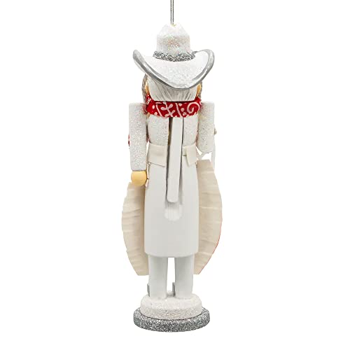 6-Inch Rhinestone Cowgirl Wooden Nutcracker Christmas Tree Ornament
