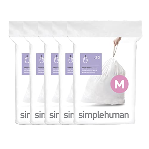 Code M Custom Fit Drawstring Kitchen Trash Bags - 11-12 Gallon, 100 Pack