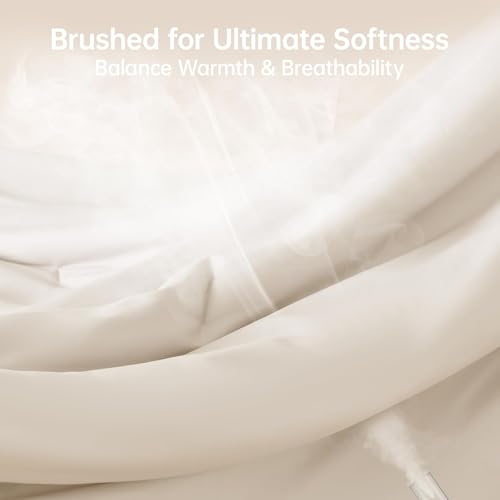Beige Queen Comforter Set 3-Piece All-Season Down Alternative Bedding