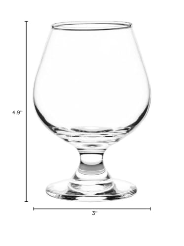 Cristar 12oz Brandy & Craft Beer Glasses Set of 4, Lead-Free Tulip Glasses, Dishwasher Safe, Colombia Made