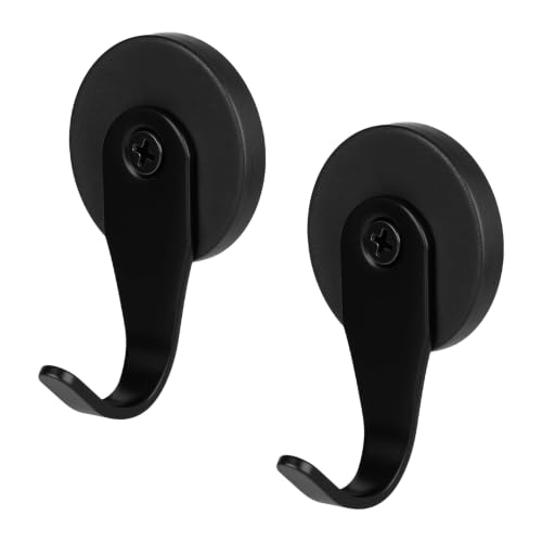 Heavy Duty Magnetic Wreath Hanger for Metal Front Door, 2-Pack, Black