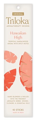 Hawaiian High Natural Incense Sticks - 10 Hand-Rolled Sandalwood Sticks