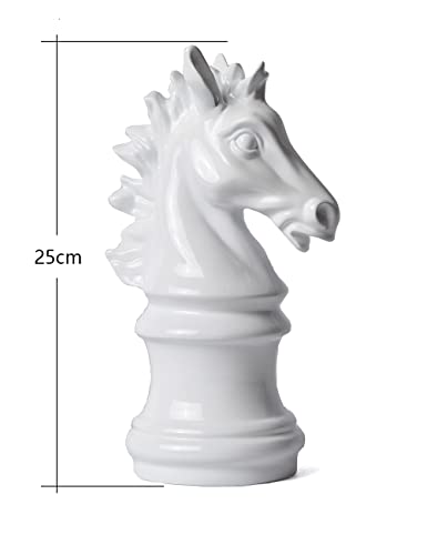 NENBOLEC White Chess Knight Statue 10 Inch Modern Home Decor