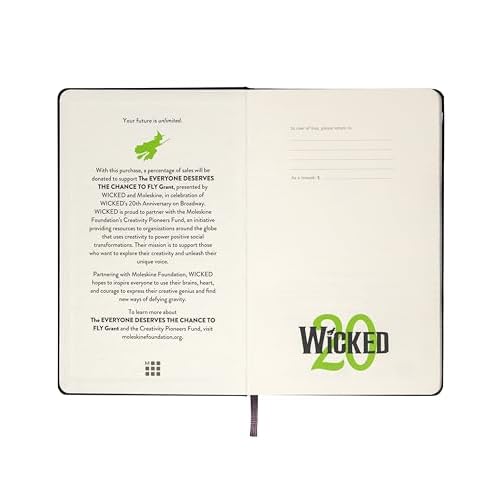 Moleskine Limited Edition Wicked Notebook, Large, Ruled, Black, Hard Cover (5 x 8.25)