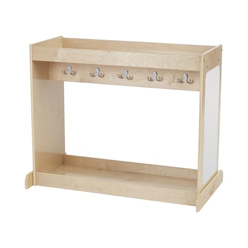 Double-Sided Toddler Dress-Up Storage Rack with Mirrors and 10 Hooks