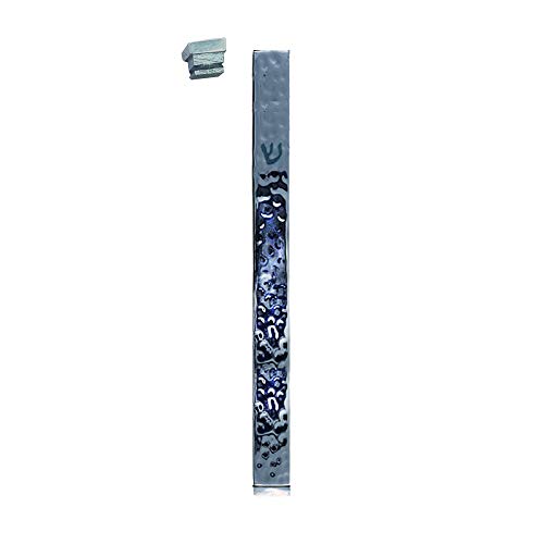 Hammered Silver Mezuzah Case for Door - 12cm Metal Judaica Case
