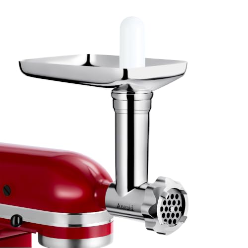 Stainless Steel Meat Grinder Attachment for Stand Mixers with Sausage Tubes