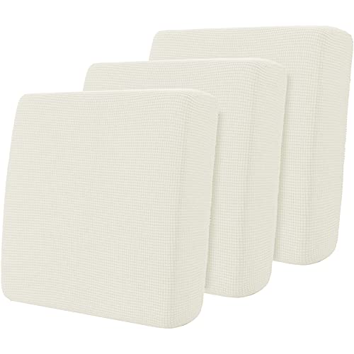 Reversible Stretch Sofa Cushion Covers - 3-Piece Set, Ivory
