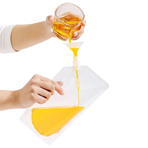 Reusable Drink Pouches with Funnel - 8oz and 16oz Travel Flask Set