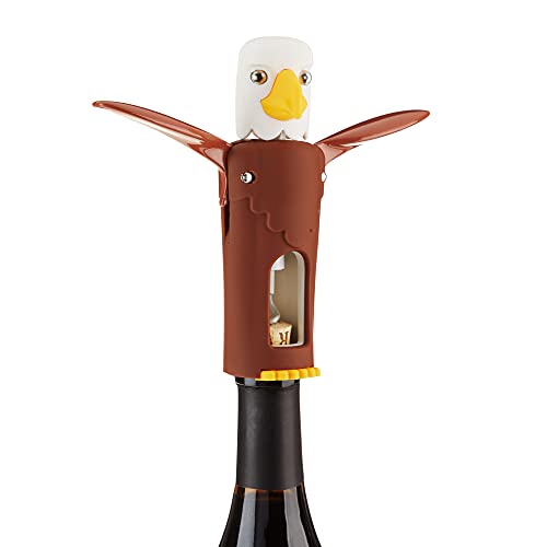 True Zoo Bald Eagle Winged Corkscrew Wine Opener - Easy Grip Stainless Steel Bar Tool